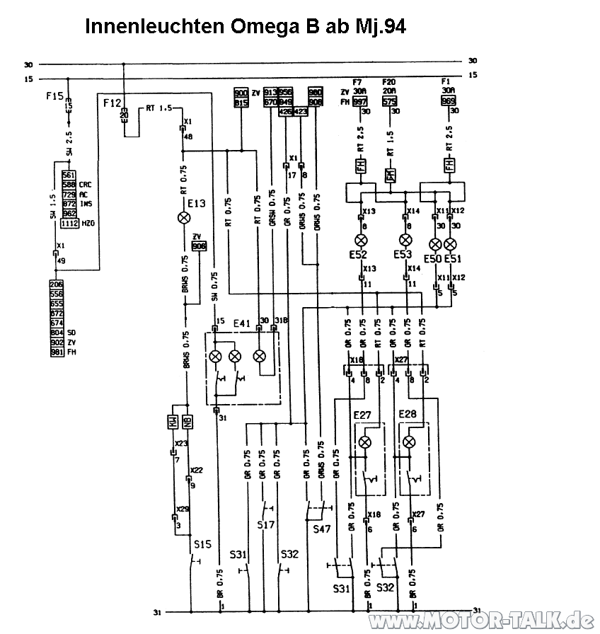 Omega B - VFL - Limo - X20XEV - Innenbeleuchtung geht nicht?