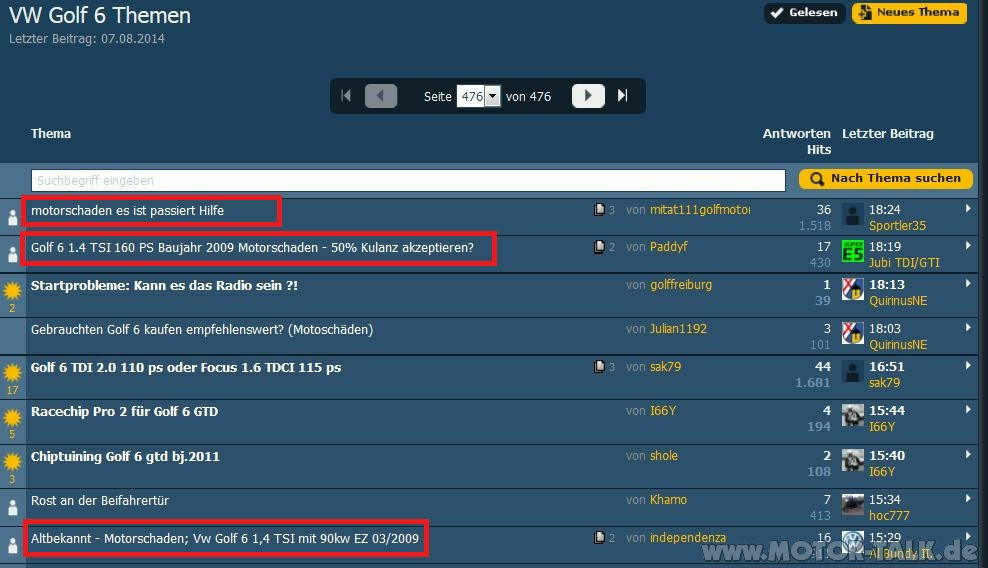 Gebrauchten Golf 6 kaufen empfehlenswert? (Motoschäden)