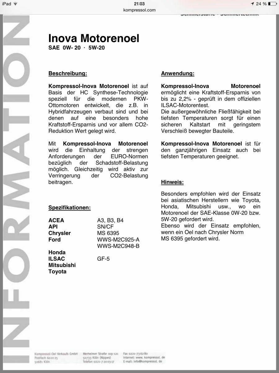 Vollsynthetisches 5W30 Motoröl von Ravenol
