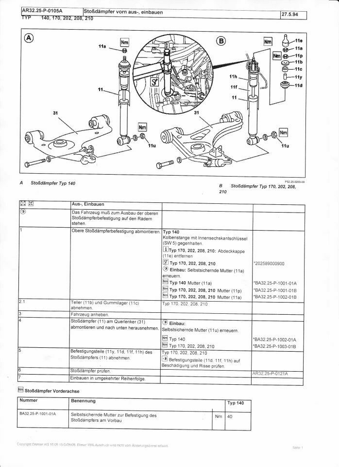 Wechsel Stoßdämpfer vorne