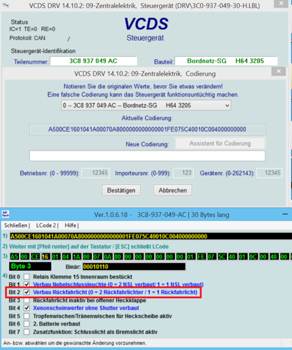 Ruecklicht-codierung