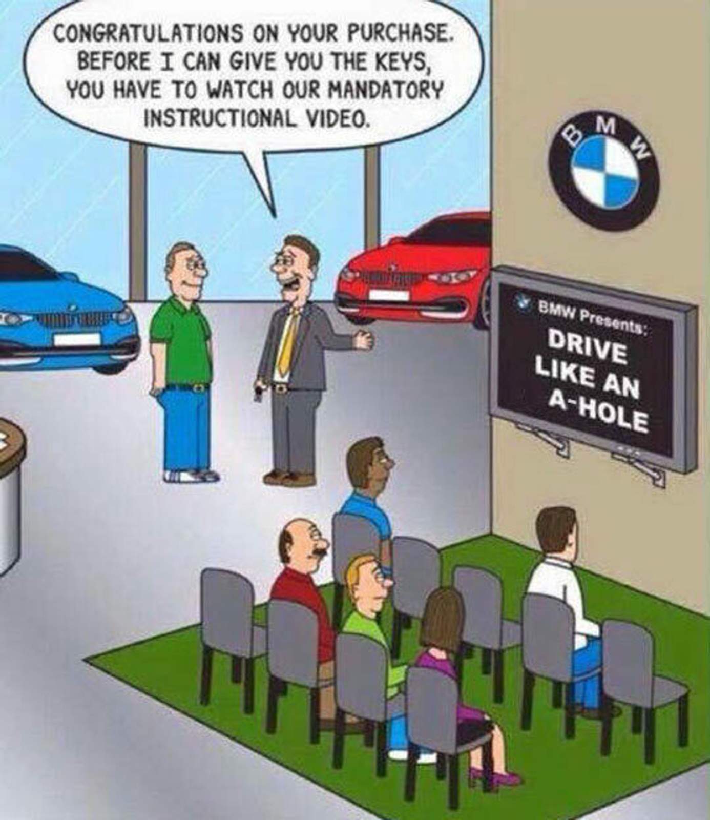 Funny-cartoon-bmw-mandatory-video-car : Der ultimative Off-Topic-Blog ...