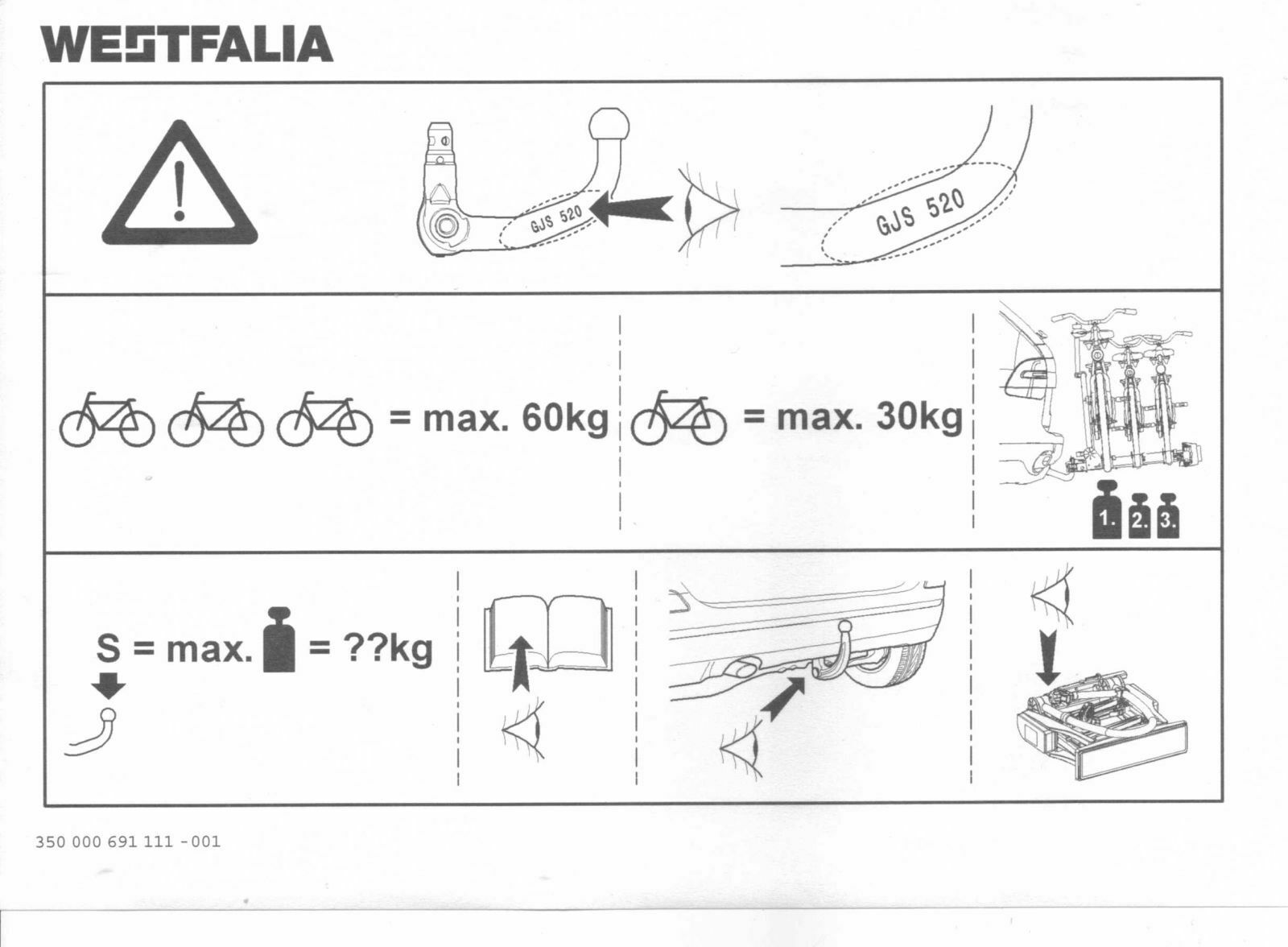 Problem: Fahrradträger für 4 Fahrräder >> nur 3 ab dem Facelift für die AHK zugelassen!