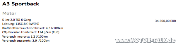 Facelift (A3, S3, RS3)