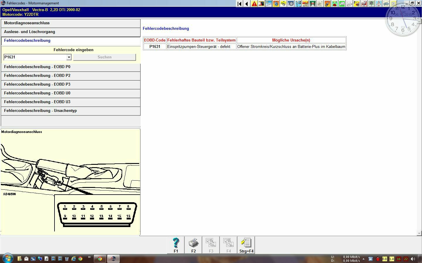 P1631 - Einspritzpumpenfehler 1