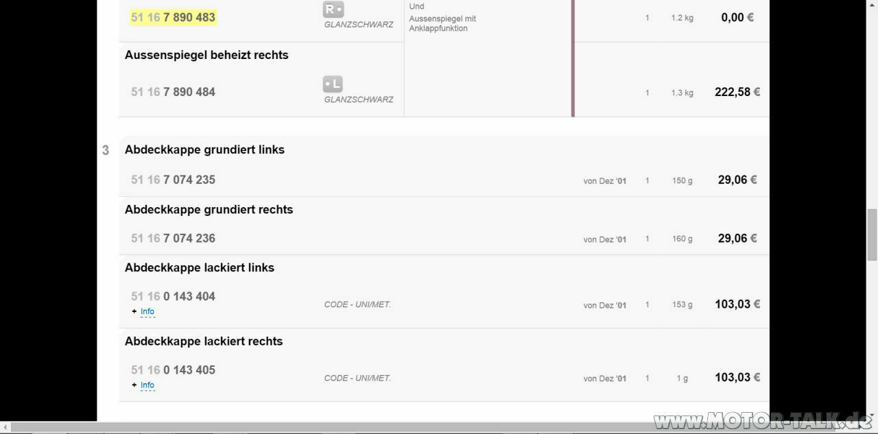 Außenspiegel für e46 325 Facelift M2 Paket