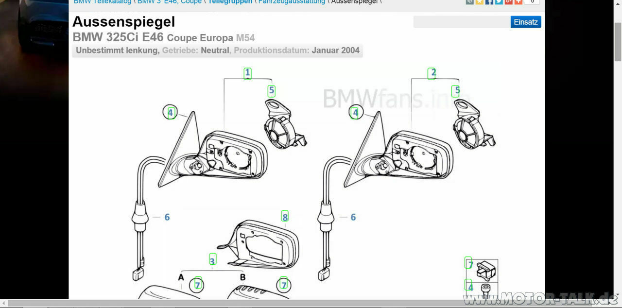 Außenspiegel für e46 325 Facelift M2 Paket