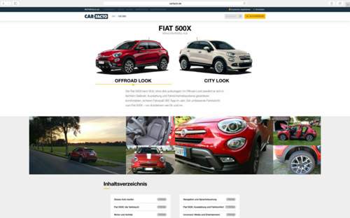 Die Ergebnisseite bei Carfacto