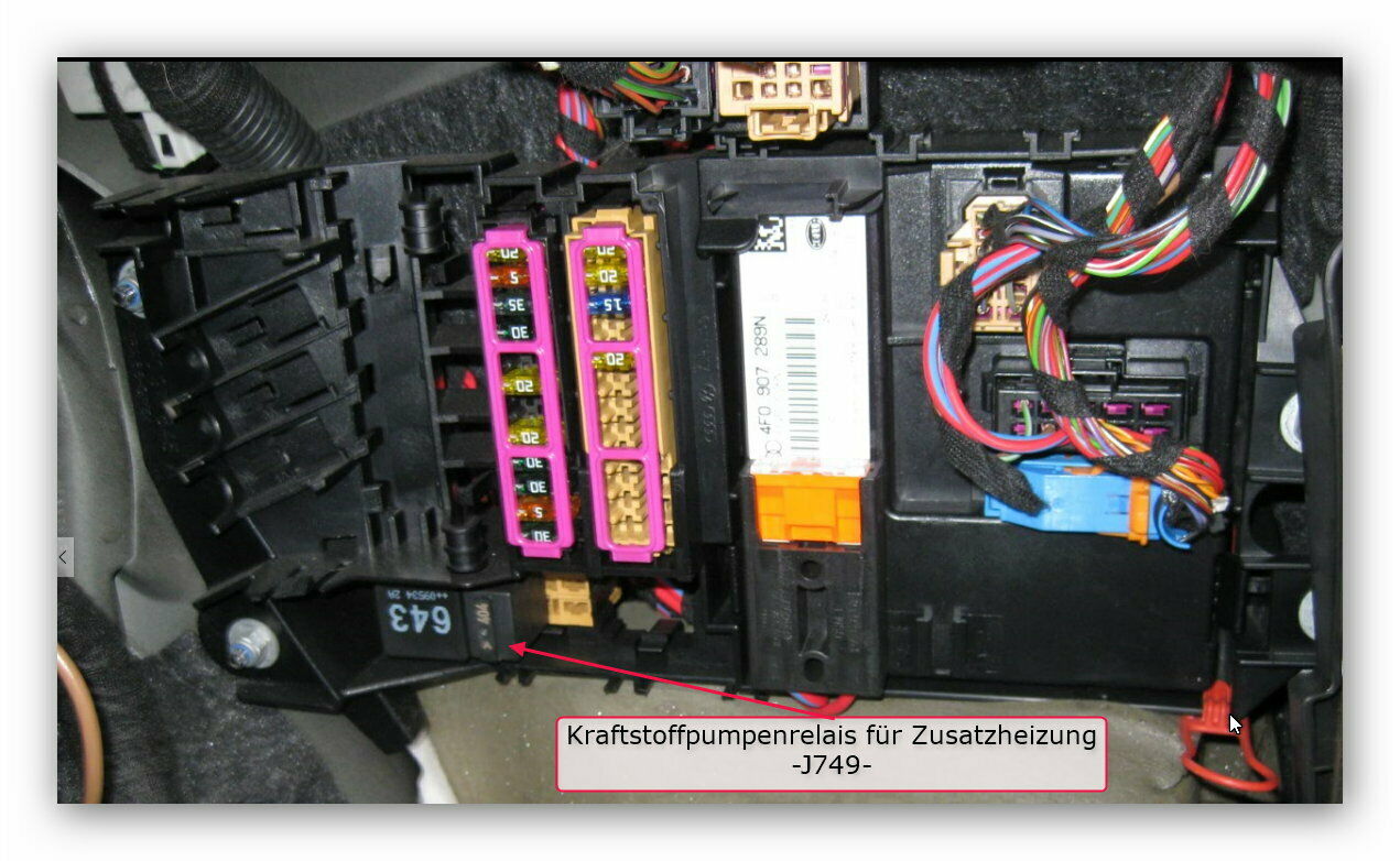 Hilfe bei der Erstellung einer Teileliste für die Nachrüstung der Original Standheizung (Facelift)