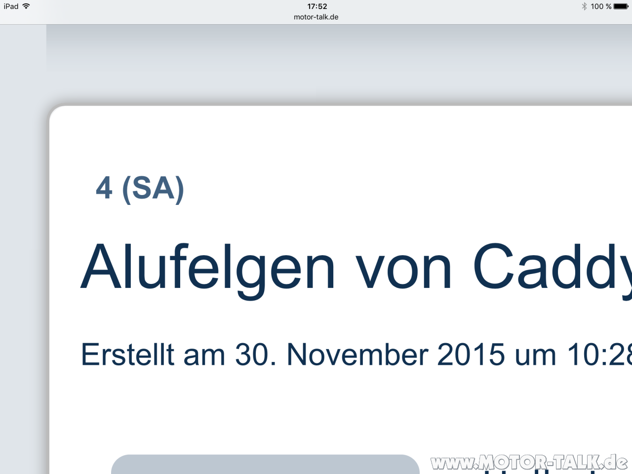 Alufelgen von Caddy 2K Facelift auf 4 SA