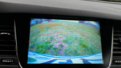 Bild der R&uuml;ckfahrkamera: Man sieht viel vom Kennzeichen