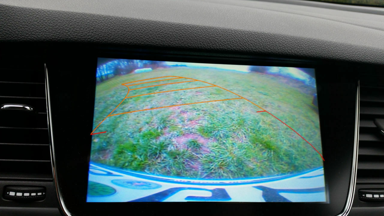 Bild der R&uuml;ckfahrkamera: Man sieht viel vom Kennzeichen