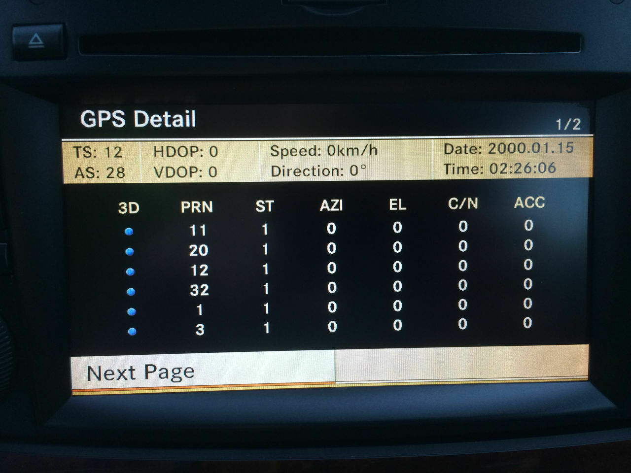 NTG 2.5 - unplausibles GPS Signal