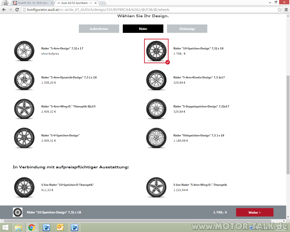 Facelift (A3, S3, RS3)