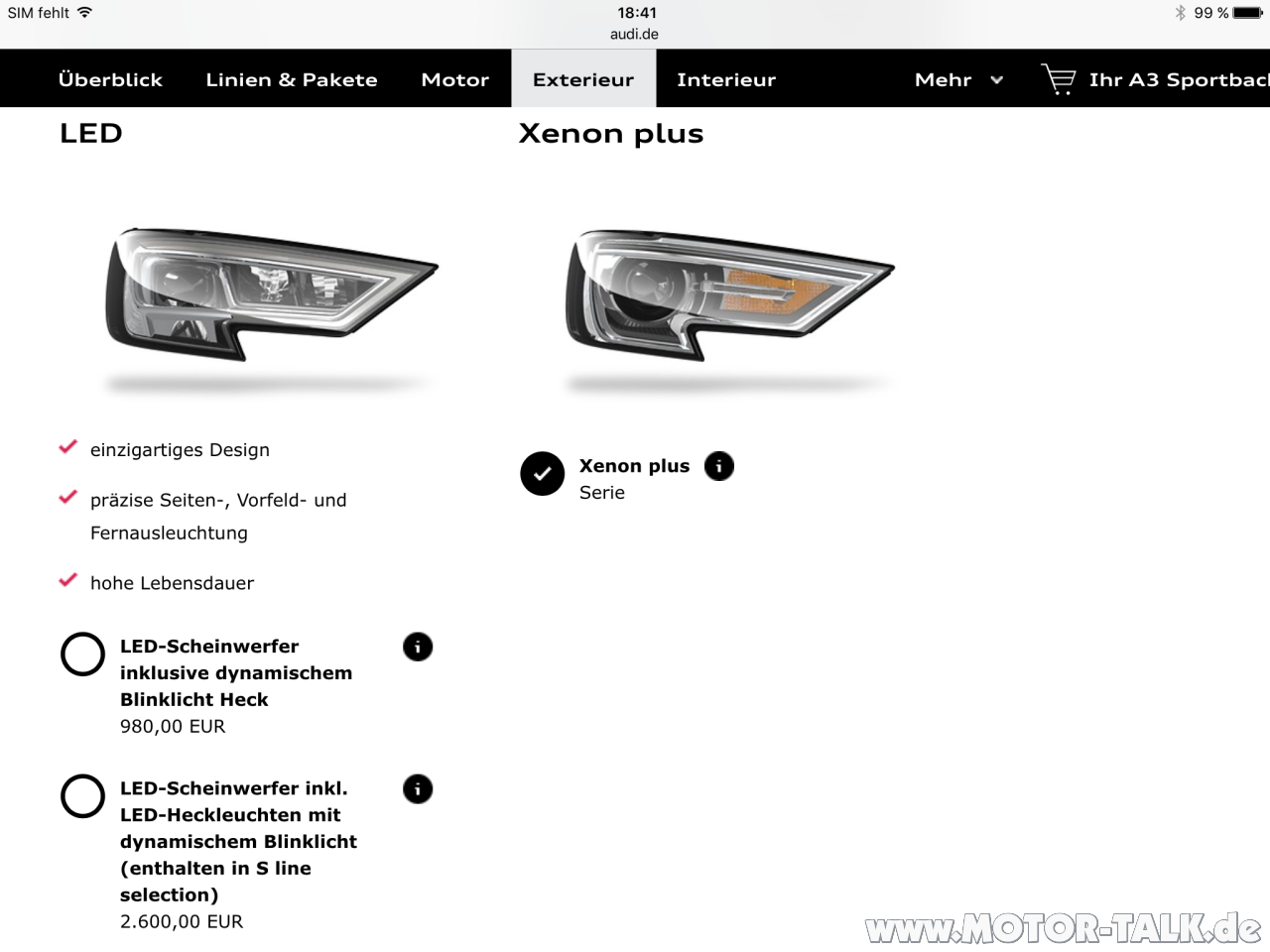 Facelift LED-Scheinwerfer