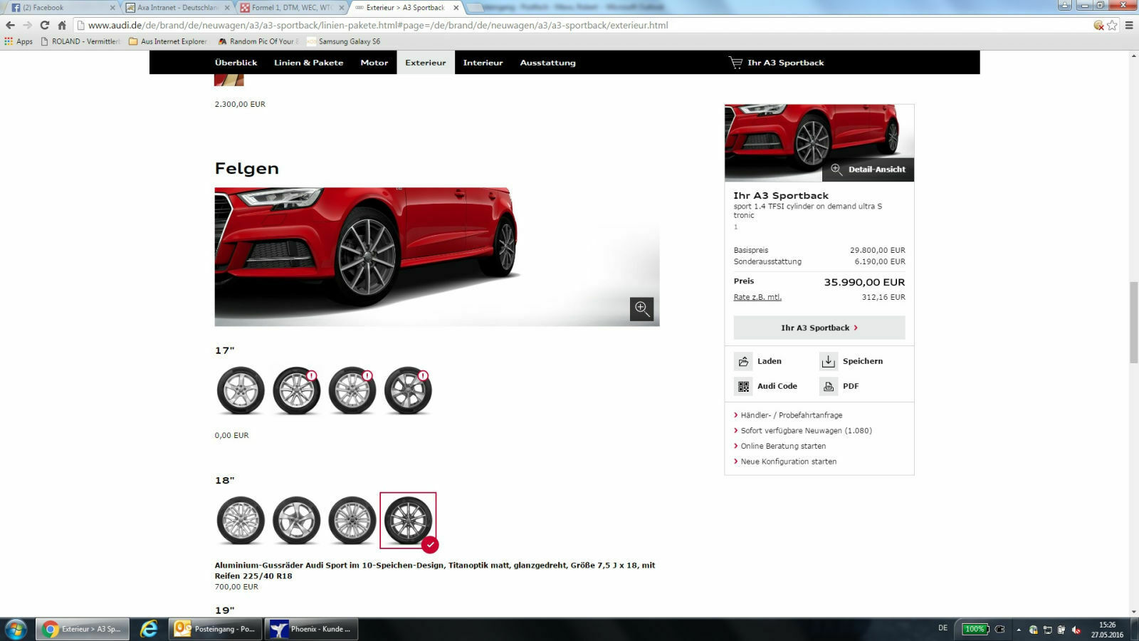 Facelift (A3, S3, RS3)