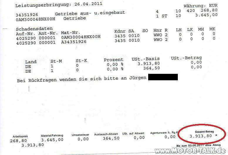 Golf 6 7G DSG Getriebeschaden? meinung bitte