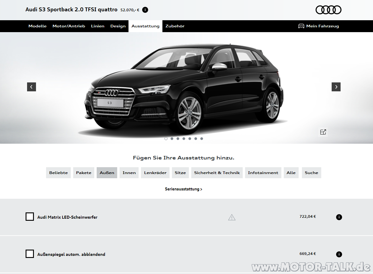 Facelift (A3, S3, RS3)