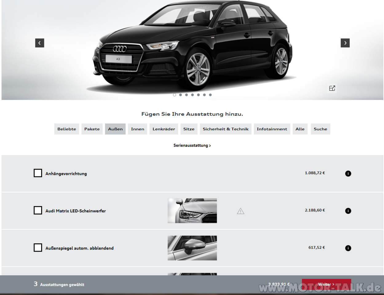 Facelift (A3, S3, RS3)