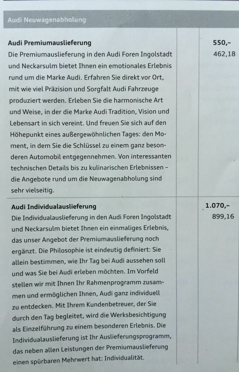 Km-Stand bei Neuwagenübergabe