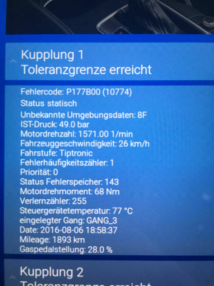 7 Gang DSG "Kupplung Toleranzgrenze erreicht"