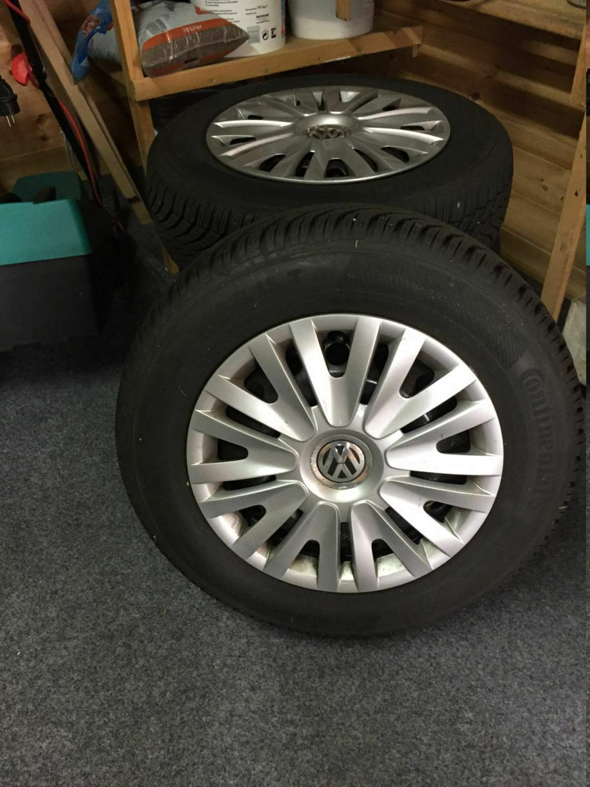 Image : VW Original Winterkompletträder Stahl mit Continental 195/65 ...