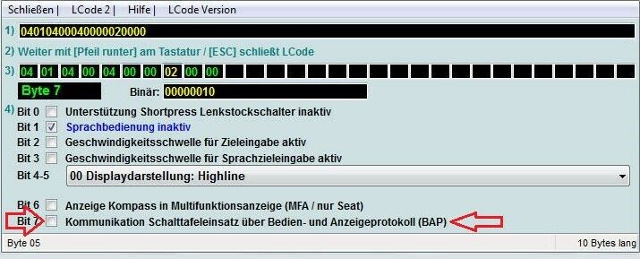 Golf 6 MFL links die Schaltwippe eincodieren