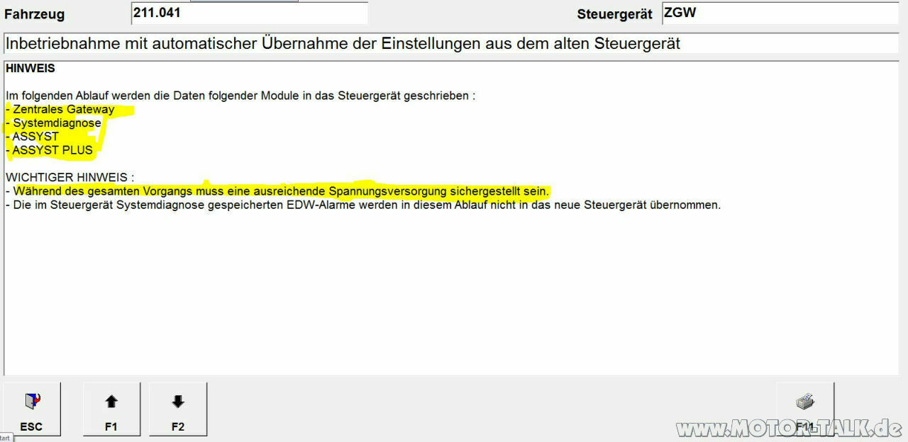 S211 Problem RDK Fehlermeldung im KI obwohl kein RDK im Fahrzeug