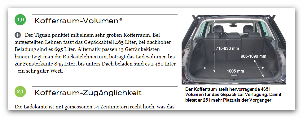 Kofferraumvolumen Tiguan 2