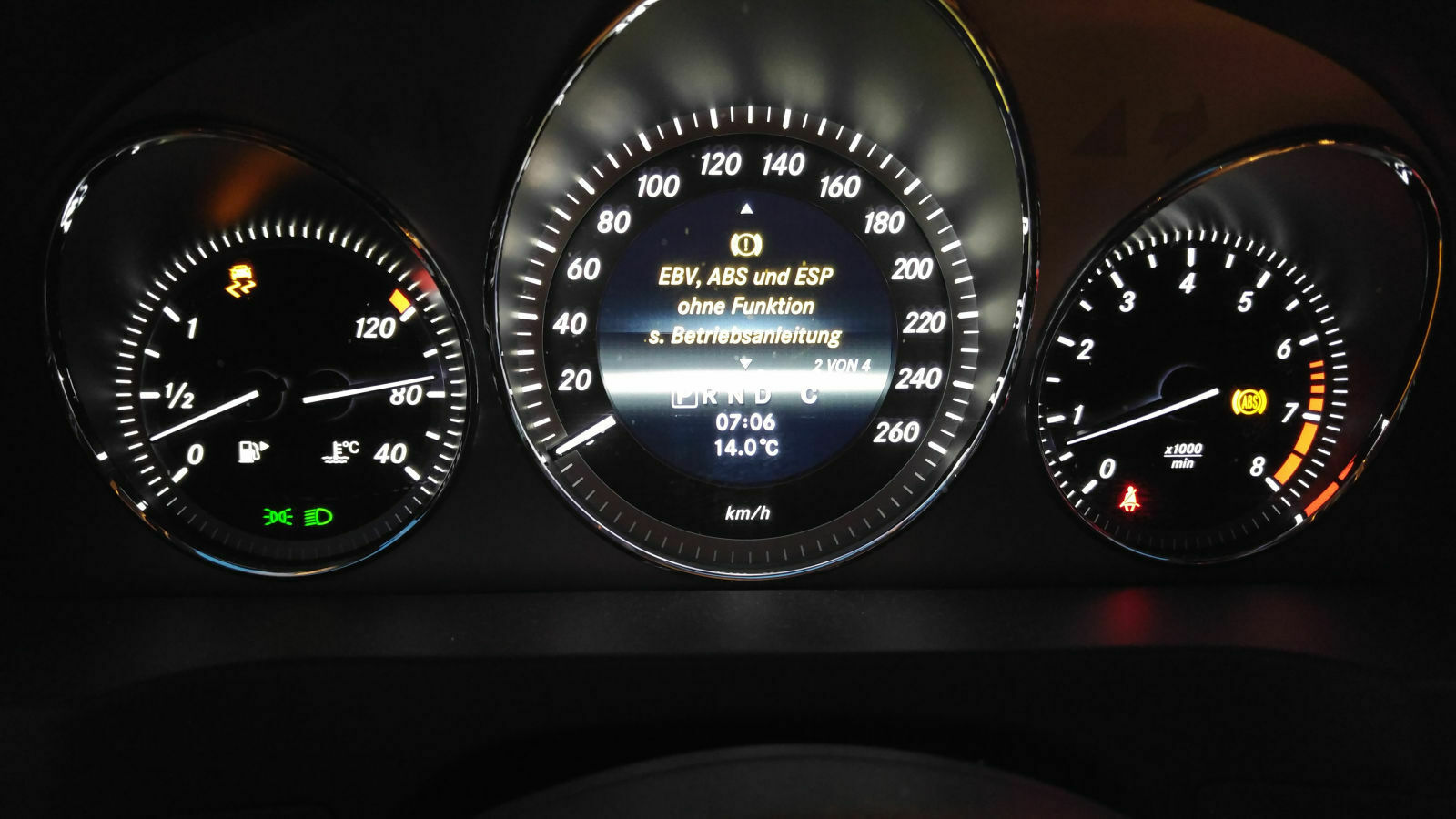 Fehlermeldung: Abs, Esp, Ebv ohne Funktion - Fehlerspeicher fragwürdig