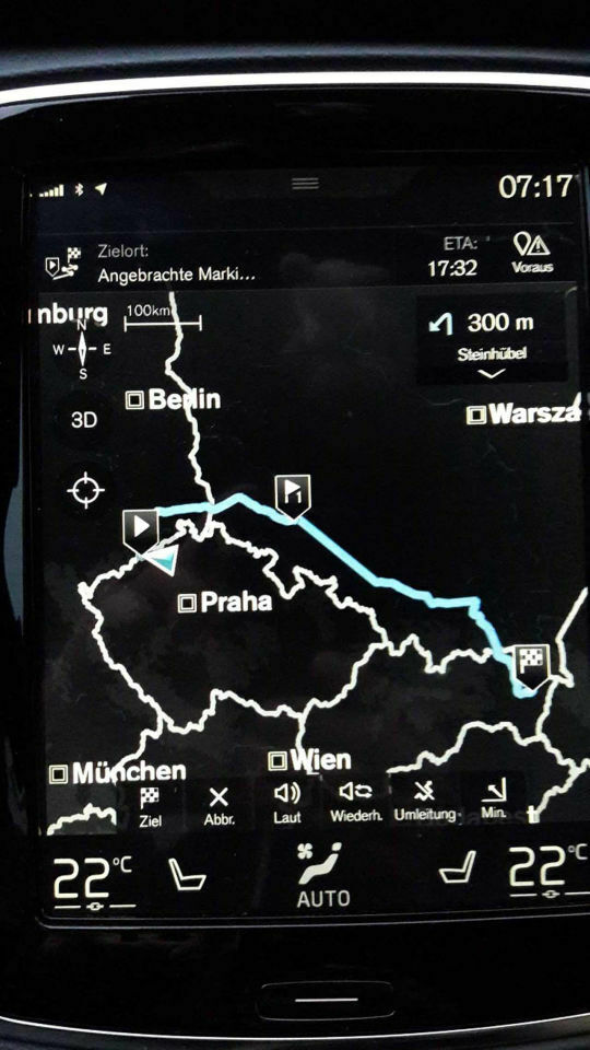 Die Route Richtung Slowakei