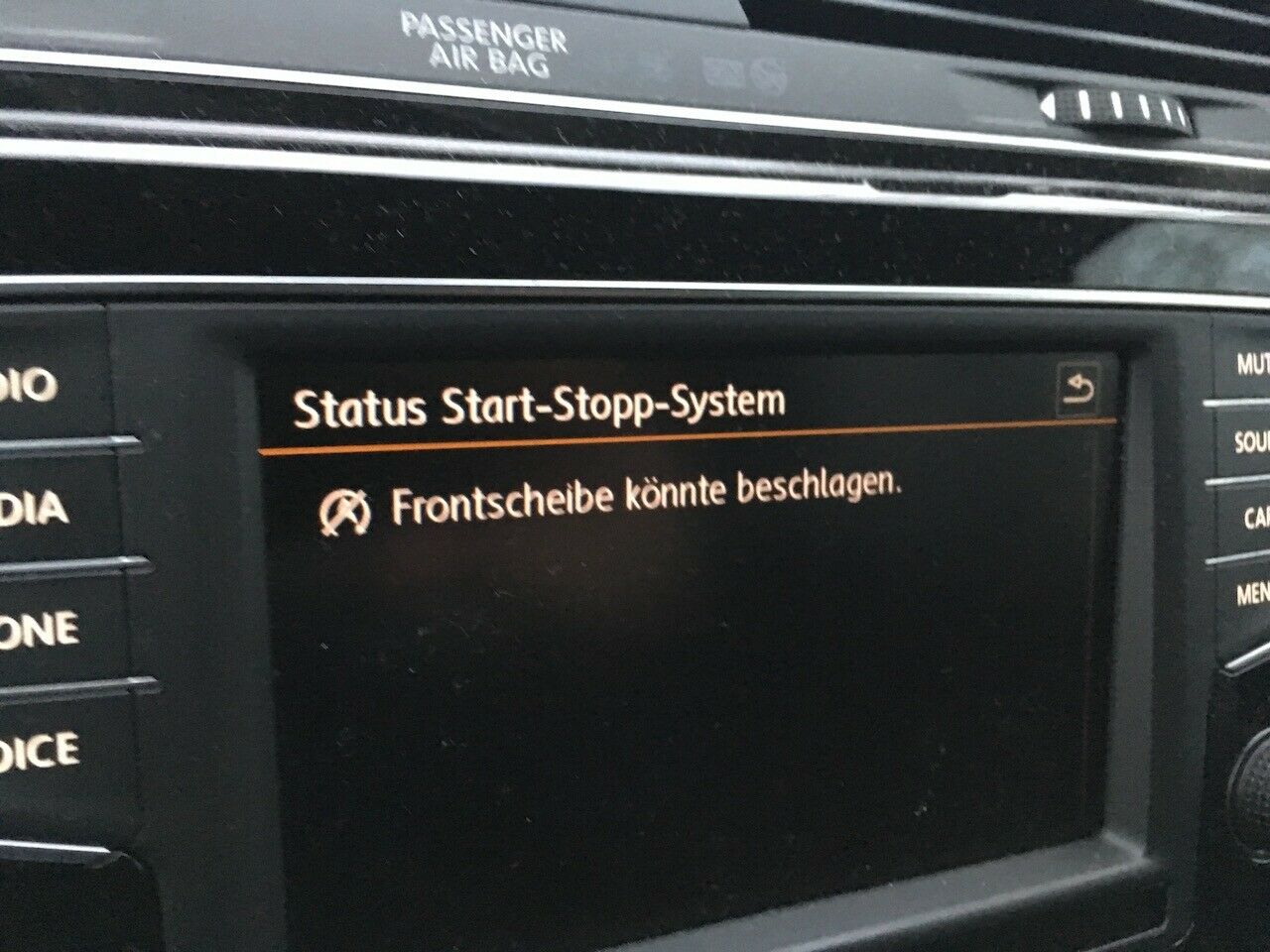 Beschlagen der Frontscheibe