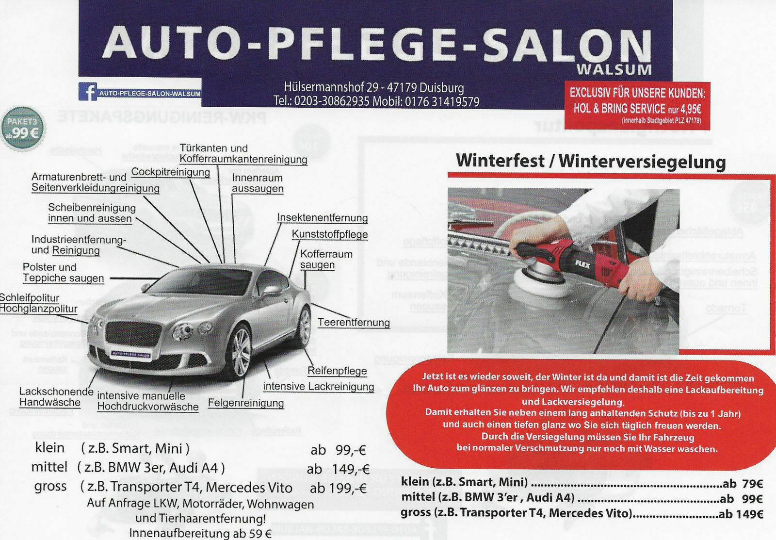 Frage zu Angebot für Fahrzeugaufbereitung