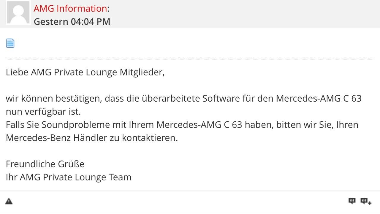 C63s nach Inspektion inkl. Update leiser!