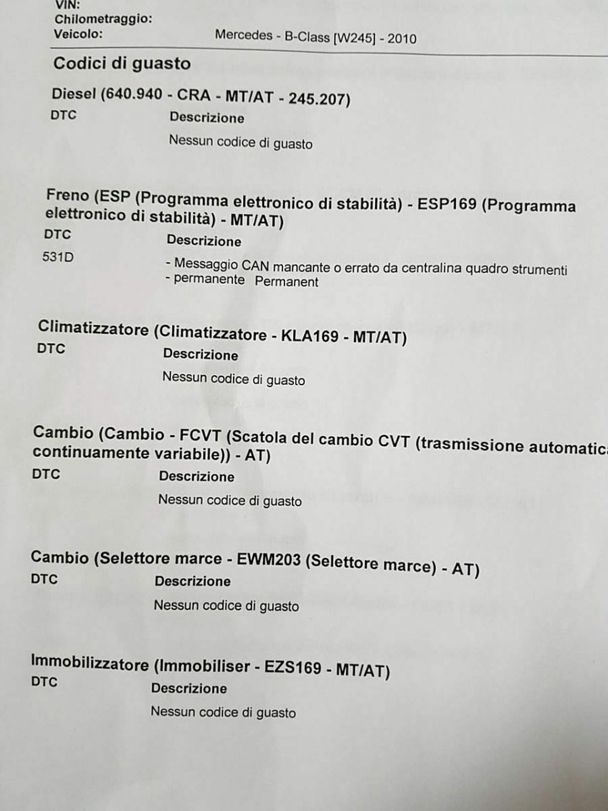 Protokolls1 SRS Fehlermeldung Bitte Werkstatt aufsuchen Mercedes BKlasse T245 208907430