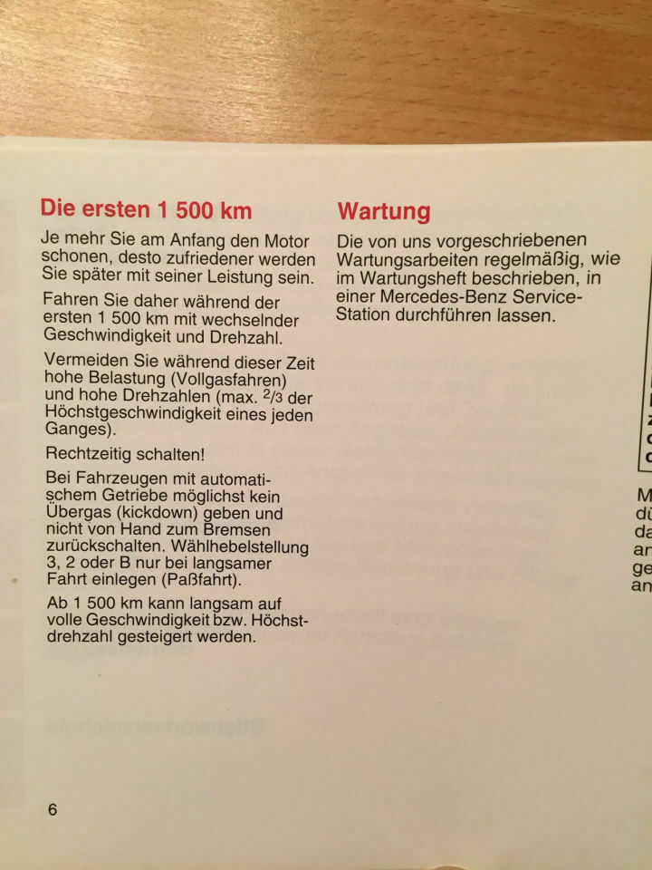 220CDI Motor einfahren?