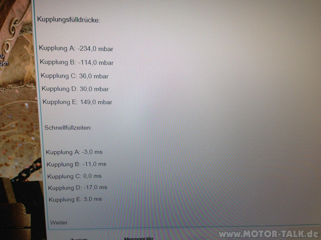 Adaptionen Getriebe auslesen und Zustand deuten!