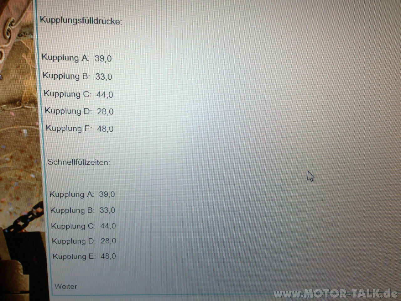 Adaptionen Getriebe auslesen und Zustand deuten!