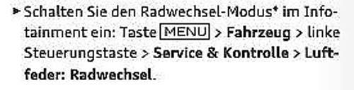 Radwechselmodus