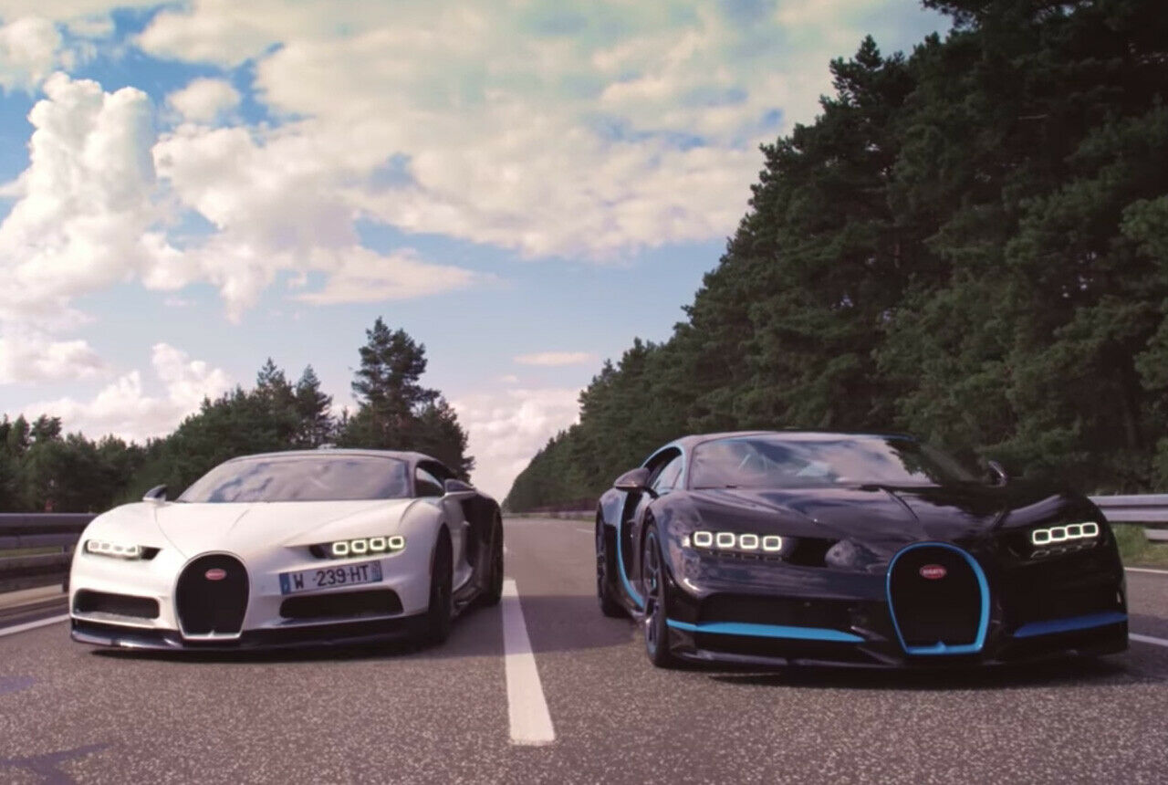 Außer Konkurrenz: Der Kamera-Bugatti hatte eine fixierte Kamera am Fahrzeugheck