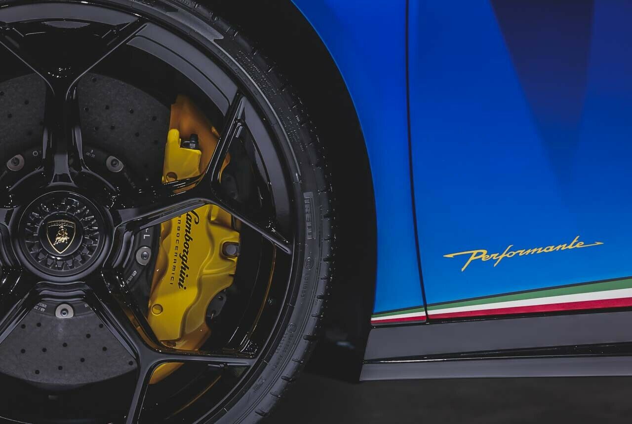 Der Lamborghini Huracán Performante Spyder auf dem Genfer Autosalon: Detailaufnahme