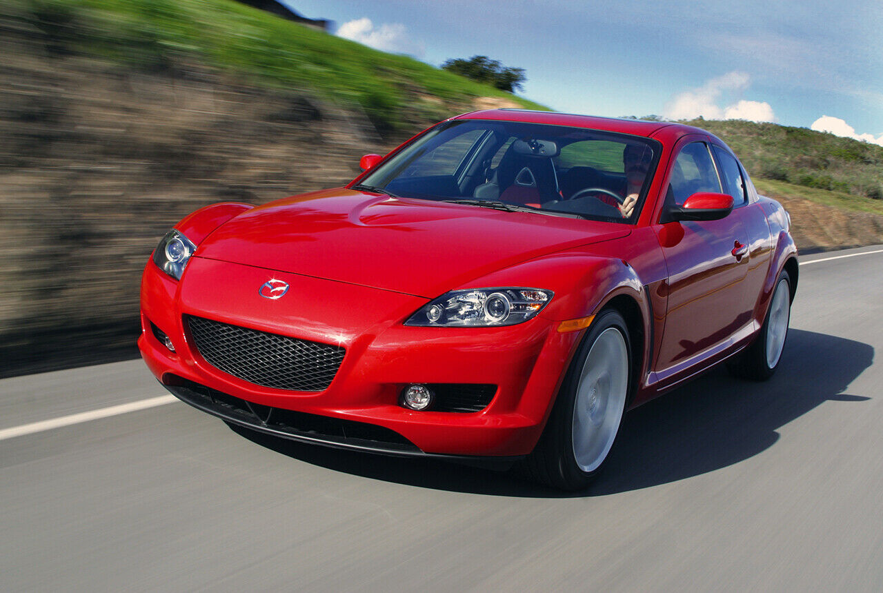 Der Mazda RX8 war der letzte Großserien-PKW mit Wankelmotor. Der Sportwagen war mit bis zu 281 PS erhältlich