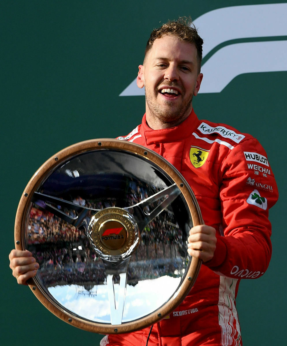 Ex-Formel-1-Weltmeister Sebastian Vettel siegte gl&uuml;cklich in Melbourne