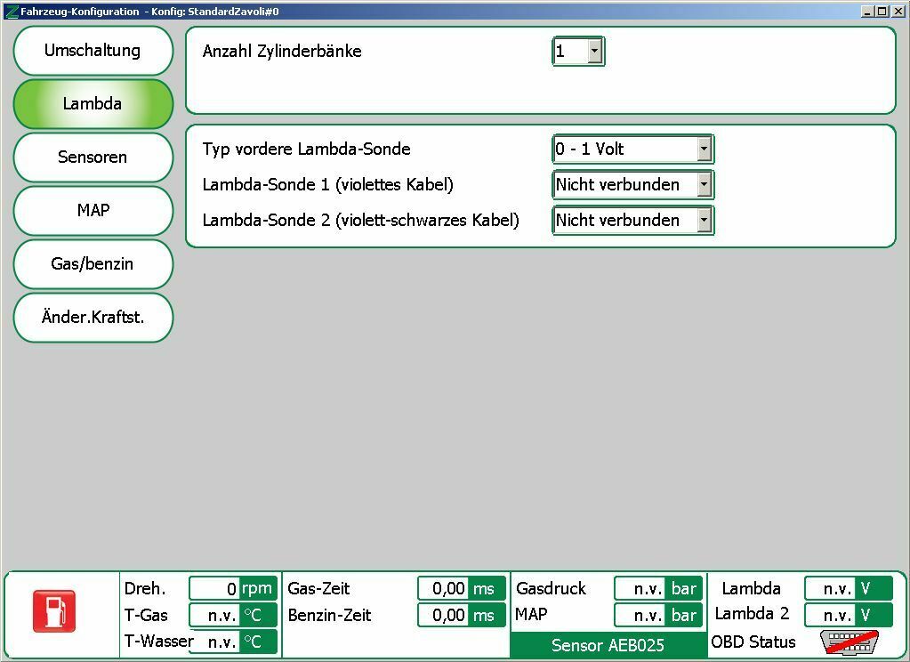 LPG Umschaltverhalten einstellen