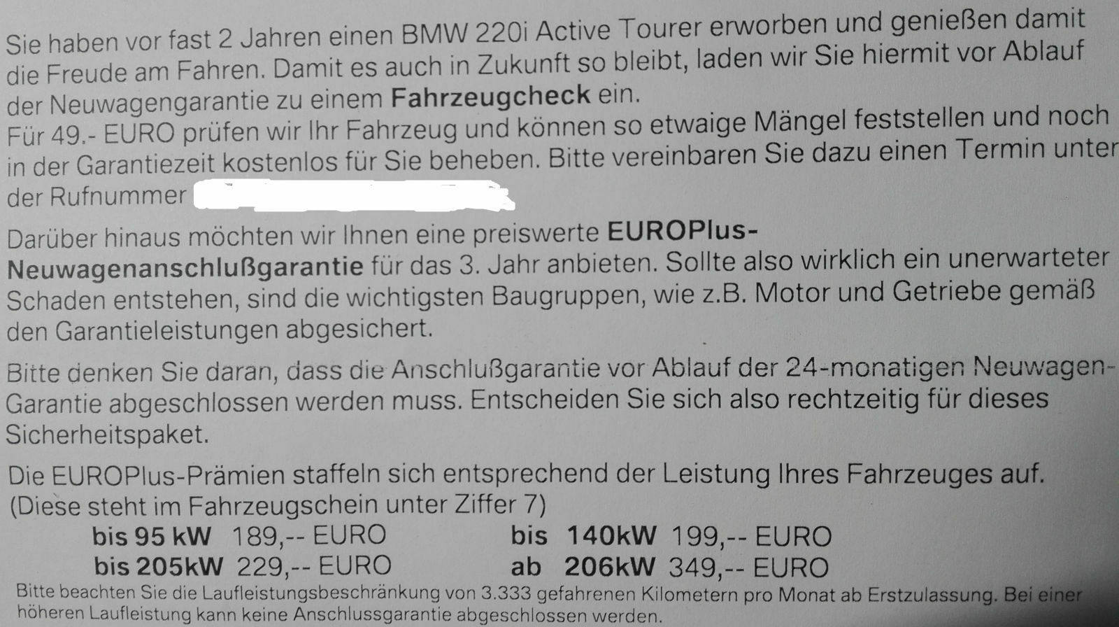 Fehlermeldung - Antrieb keine volle Leistung