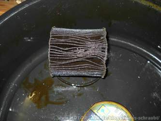 Ölfilter verkokt und halb aufgelöst