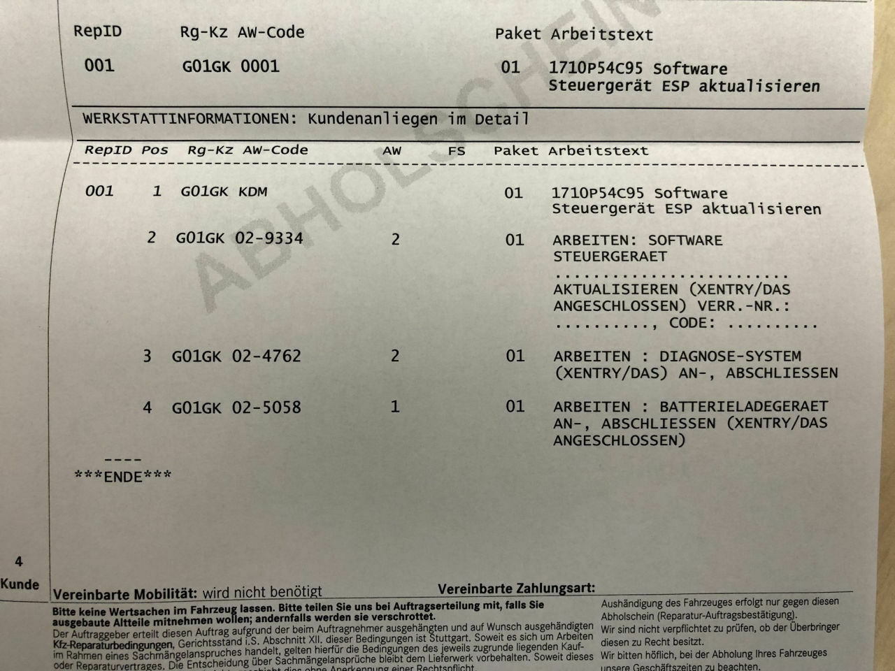 Rückrufaktion G mit Distronic