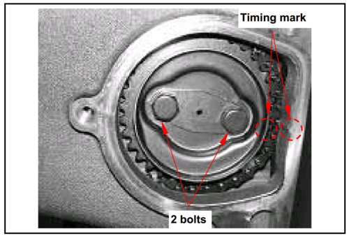 Nockenwellenmarkierung