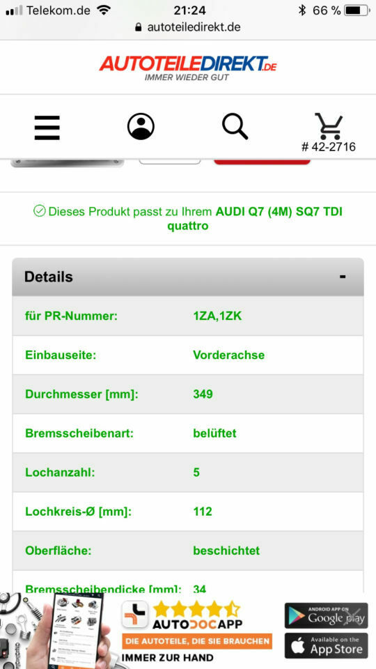 SQ7 - heftige Geräusche beim Bremsen auf der Autobahn