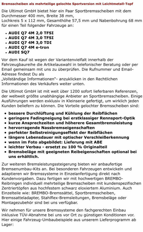 SQ7 - heftige Geräusche beim Bremsen auf der Autobahn